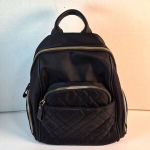 NWOT - LD- Black nylon backpack with quilted front